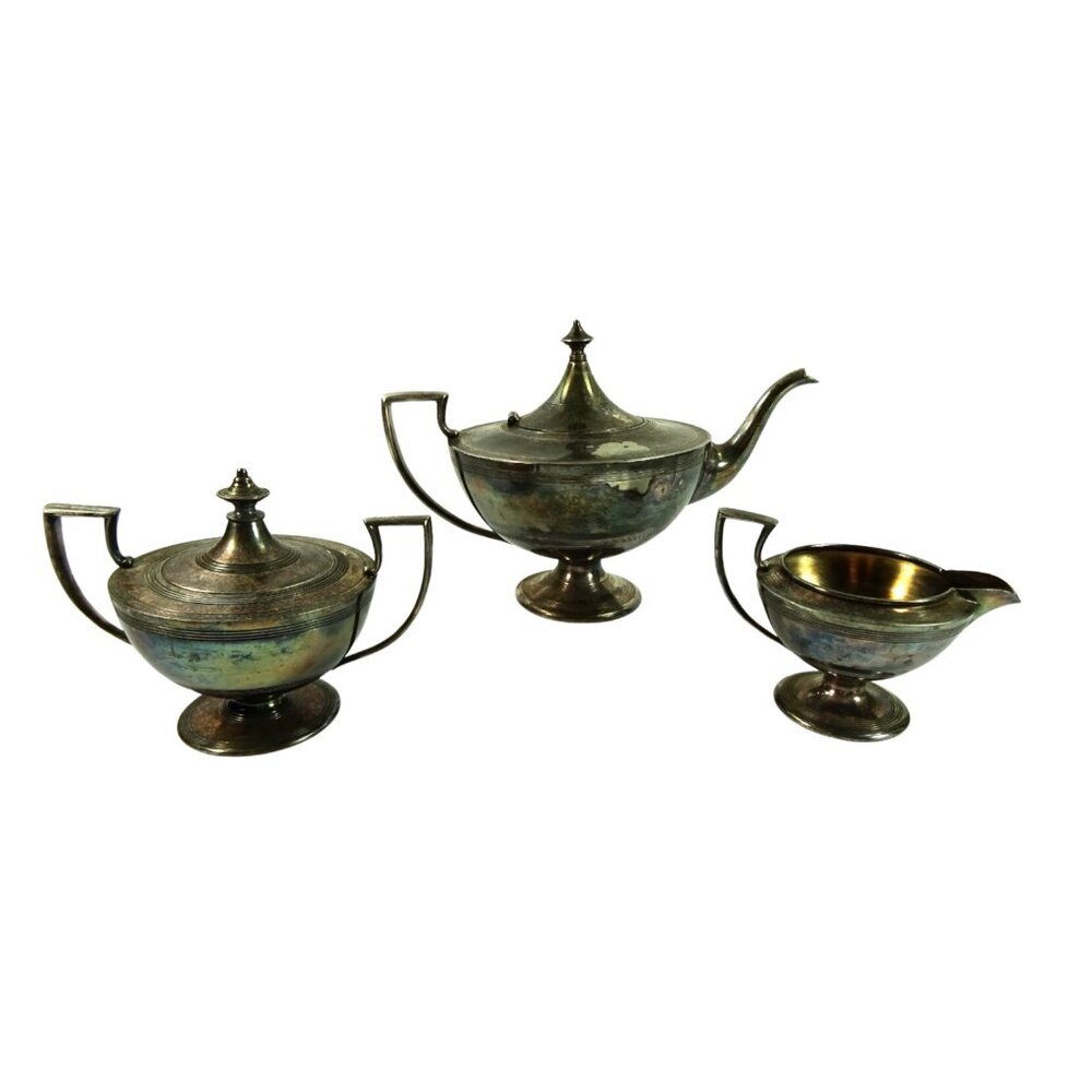 Forbes Plate Antique Tea Set Teapot Creamer Lidded Sugar Bowl Hamilton Canada